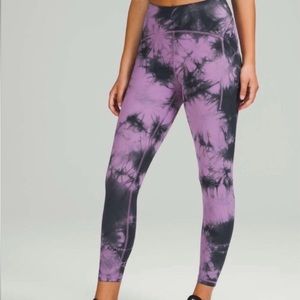 Lululemon Power Thru High Rise Leggings Wisteria Purple Graphite Size 0